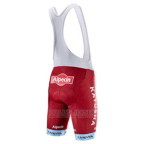 2017 Cycling Jersey Katusha Alpecin Red Short Sleeve and Bib Short
